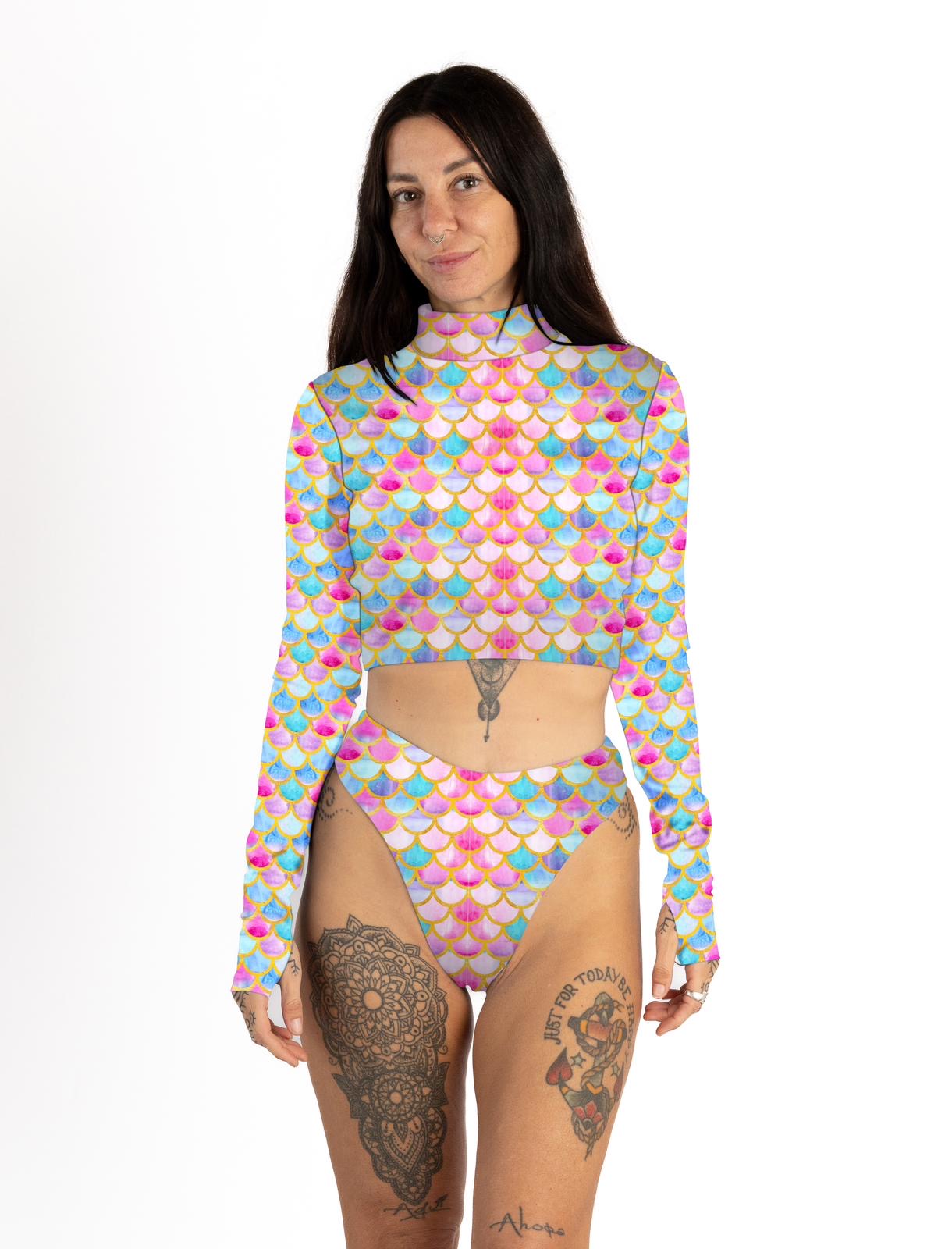 Ocean Confident Crop Top - Pink Mermaid - BeMyCrazy