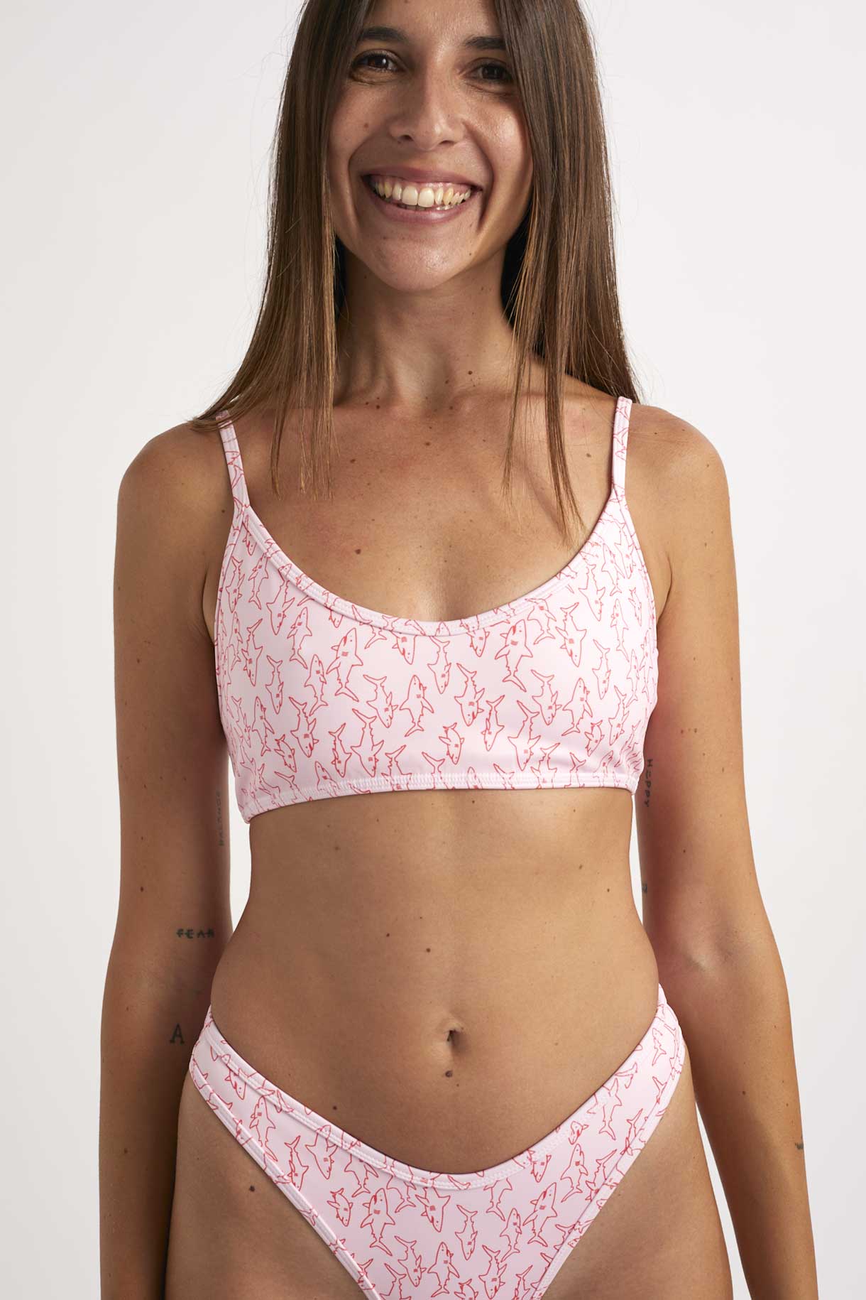 Moonlit Surf Top - Small Pink Sharks Small Pink Sharks