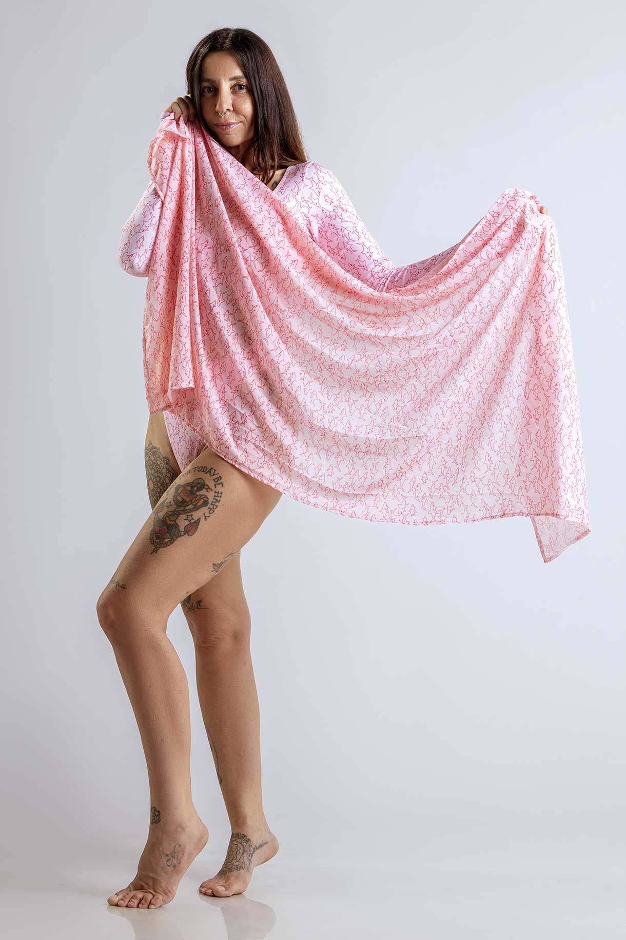 Salty Queen Sarong - Small Pink Sharks -