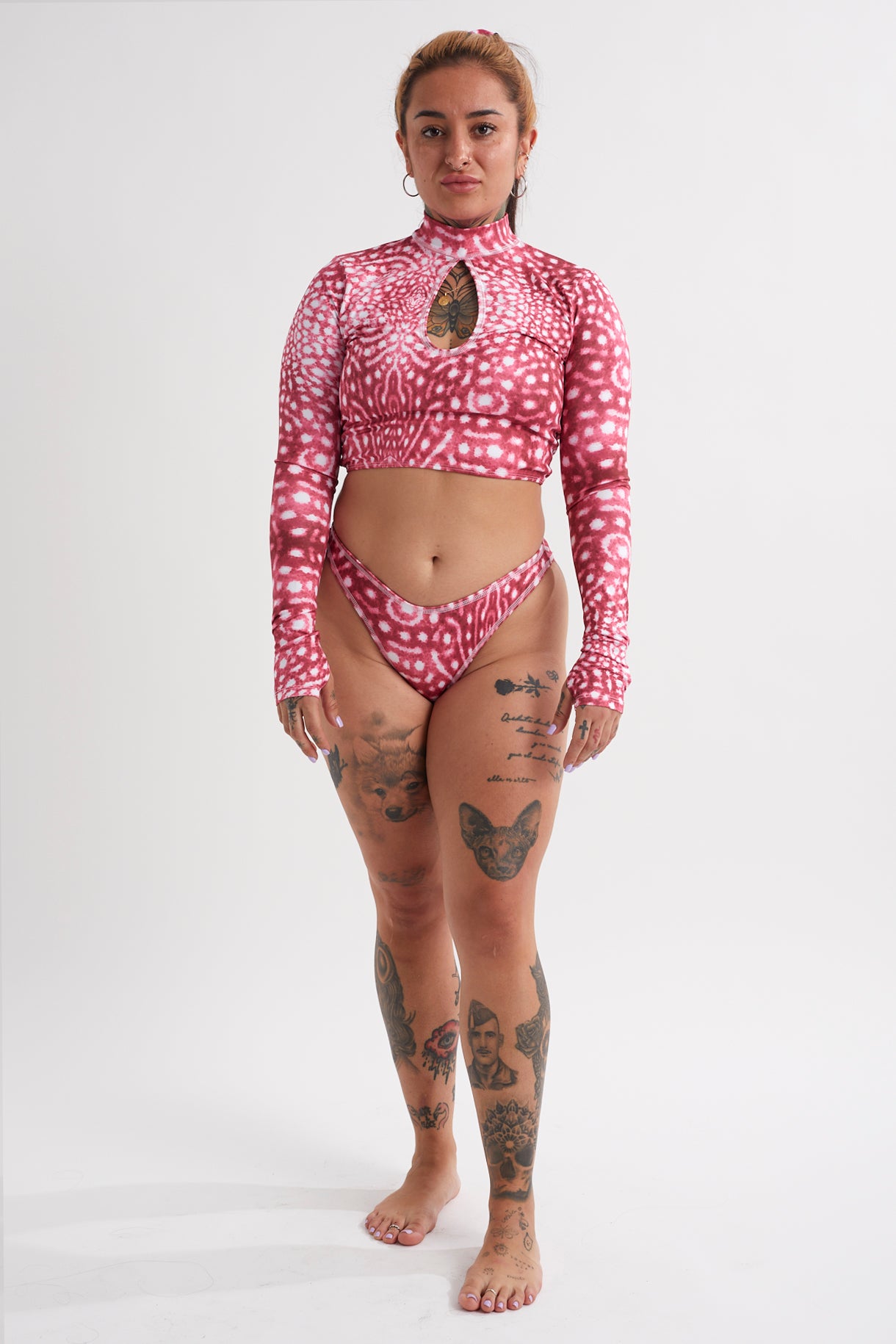 Ocean Drop Crop Top - Pink Whale Shark Pink Whale Shark