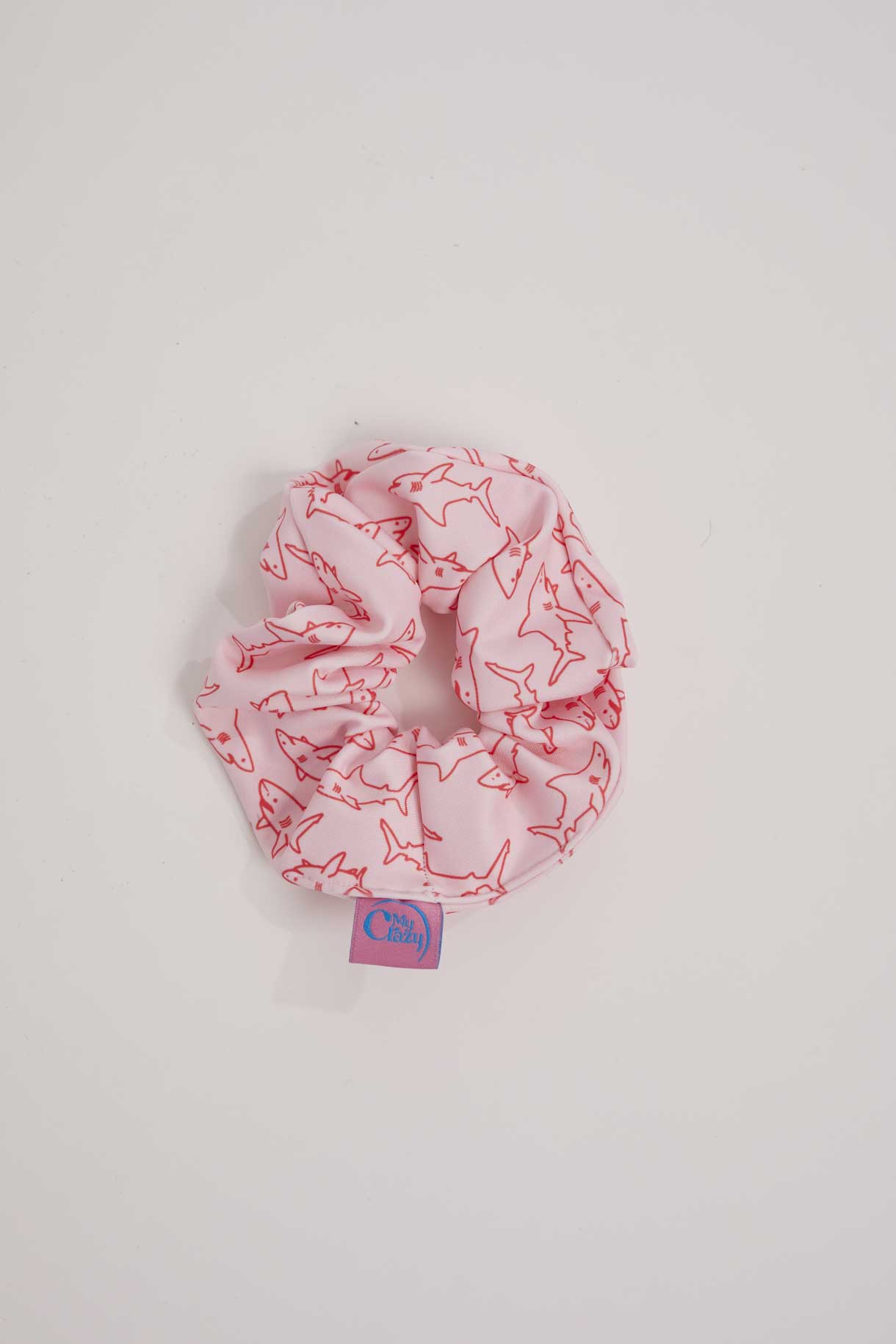 Scrunchie - Small Pink Sharks Small Pink Sharks