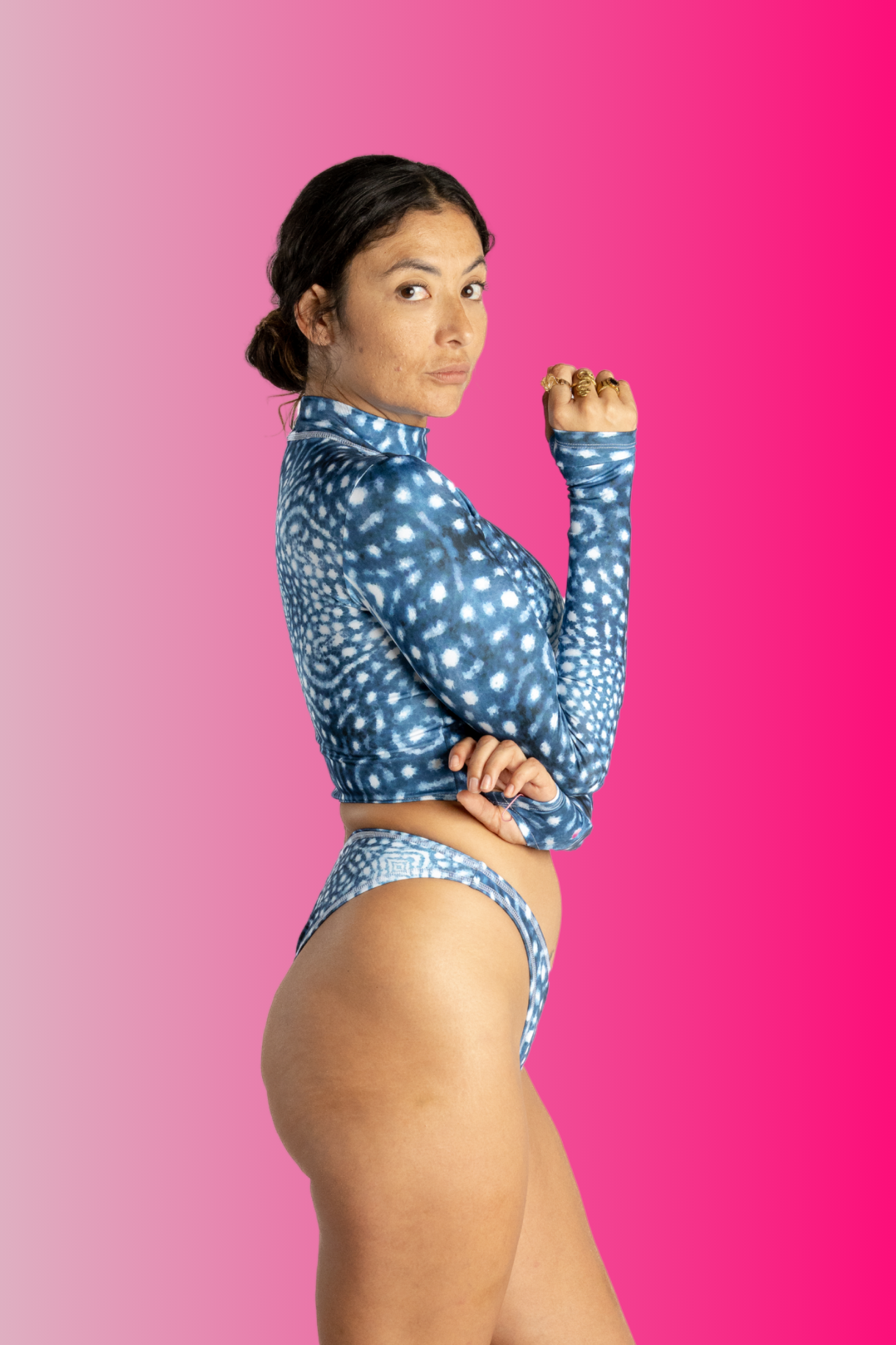 Ocean Drop Crop Top - Blue Whale Shark